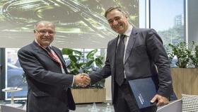 Marco Bosi Amministratore delegato di Siemens Mobility e Francesco Bettoni, Presidente di A35 Brebemi