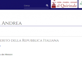 Andrea Pietrarota, Cavaliere Ordine al Merito della Repubblica Italiana- Quirinale