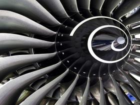 motore Rolls-Royce Trent XWB, che equipaggia l’Airbus A-350, il grande bimotore lungo raggio di Airbus